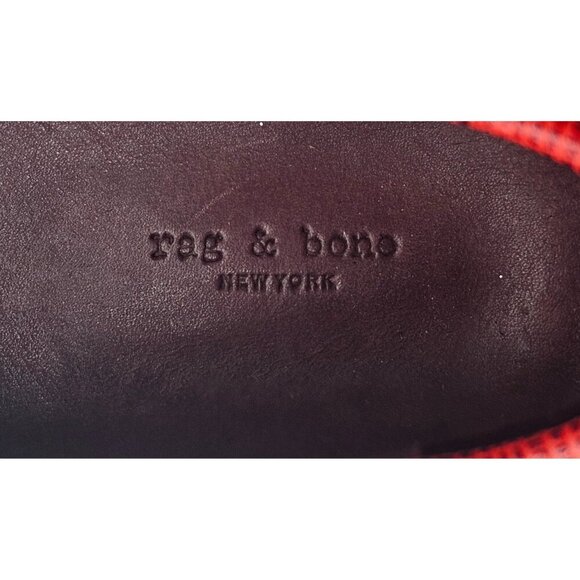 Women's - Rag & Bone Colby Red Leather Penny Loafers, Size 8 - Picture 12 of 13